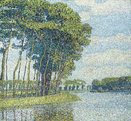 Paul Baum Trees by a canal oil painting image